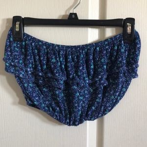Blue floral tube top
